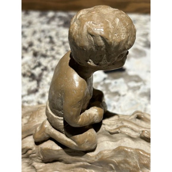 Vtg Haeger Pottery M.Strubel Sculpture 2 Children On A Fallen Tree - Picture 7 of 16